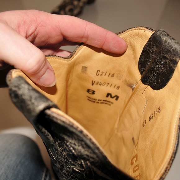 Corral Vintage 8M Boots Genuine Lizard - Picture 7 of 9